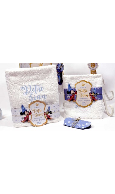 Trusou de botez Mickey Mouse personalizat grafic prin coasere cu imagini Disney Royal The King 8